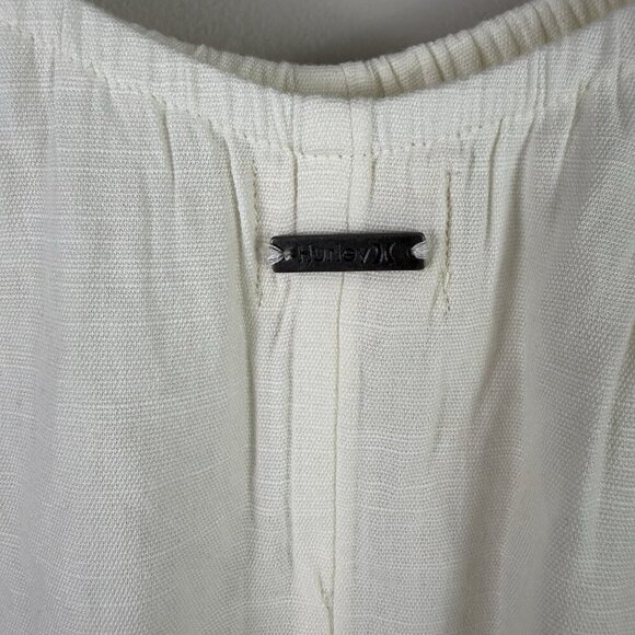 Hurley Off White Wide Leg Jumpsuit XS NWT Boho Beach Lightweight Summer Flowy - Picture 8 of 11